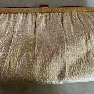 Andie Shimmering Gold Lame Evening Cluch/Wristlet Bag VTG